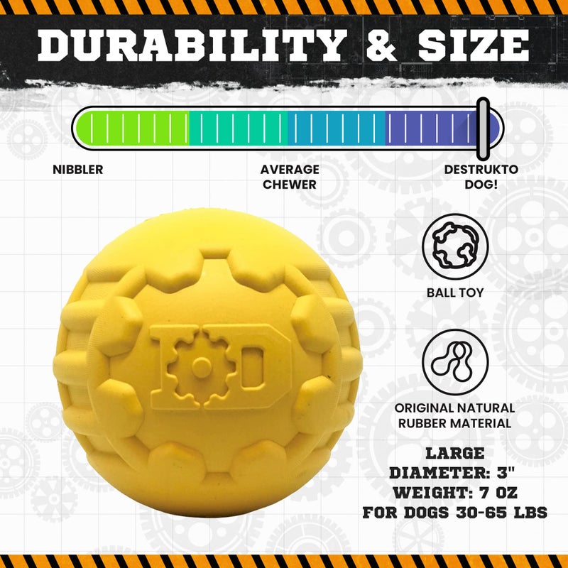 SodaPup Industrial Dog Gear Ball â€“ Durable Ball Toy, Chew Toy, & Treat Dispenser Made in USA from Non-Toxic, Pet-Safe, Food Safe Natural Rubber Material for Bonding, Mental & Physical Exercise, & More - Image 5